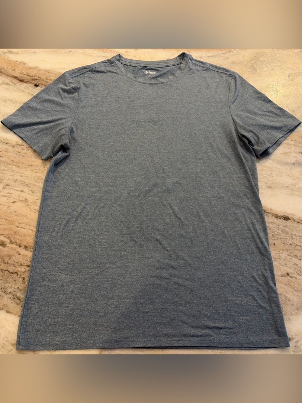 Quince Active Performance Stretch T-Shirt Tee Heather Blue Men’s Medium (M)